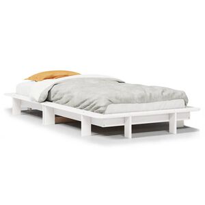 vidaXL Massivholzbett ohne Matratze Wei&szlig; 100x200 cm Kiefernholz