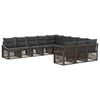 vidaXL Gartensofa-set 11 pcs Grau Poly-Rattan