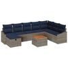 vidaXL Gartensofa-set mit Kissen mit Speicher 9 pcs Grau Poly Rattan