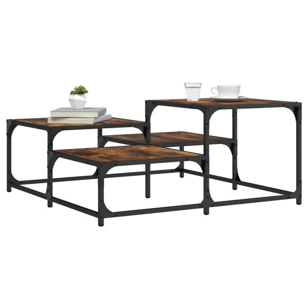 vidaXL Couchtisch R&auml;uchereiche 87,5x87,5x40 cm Holzwerkstoff