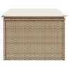 vidaXL Gartenhocker mit Kissen Beige 55x55x37 cm Poly Rattan