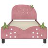 vidaXL Kinderbettgestell mit Kopfteil Rosa 90 x 190 cm Samt