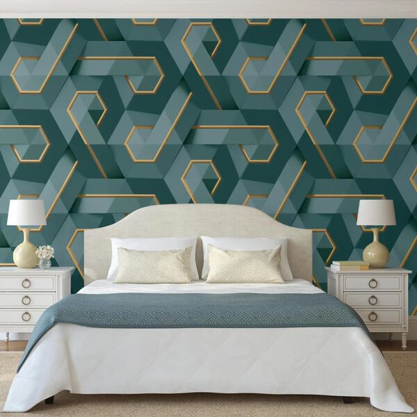 DUTCH WALLCOVERINGS Tapete Onyx Gr&uuml;n und Golden