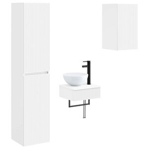 vidaXL Badezimmerm&ouml;bel-Set 3 stk. Wei&szlig; 33 x 34,5 x 160 cm