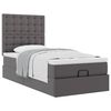 vidaXL Ottoman-Bett mit Matratze Grau 100x200 cm Kunstleder
