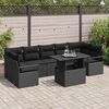 vidaXL Garten-Sofa-Set mit Kissen 8 pcs Schwarz Poly-Rattan