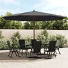 vidaXL Sonnenschirm mit Holzmast Schwarz 400x273 cm