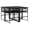 vidaXL 5-tlg. Garten-Essgruppe mit Kissen Schwarz Poly Rattan
