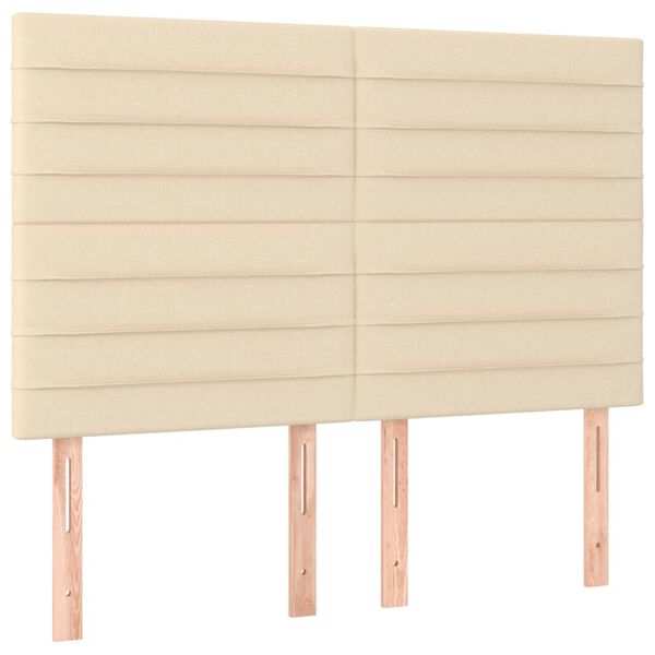 vidaXL Kopfteil Creme 144x5x118/128 cm Stoff