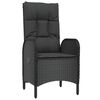 vidaXL 3-tlg. Garten-Lounge-Set mit Kissen Schwarz Poly Rattan