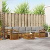 vidaXL Outdoor-Sofagarnitur mit Kissen 8 pcs Nat&uuml;rlich und Hellgrau