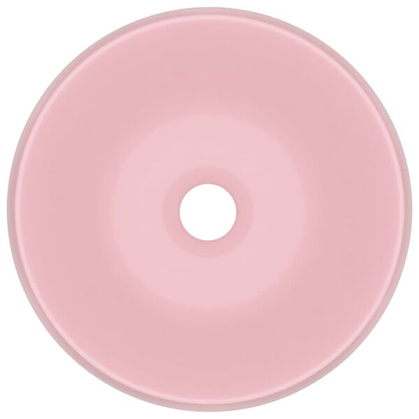 vidaXL Luxuriöses Waschbecken Rund Matt Rosa 40x15 cm Keramik
