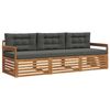vidaXL Outdoor-Sofagarnitur 3 stk. Natur und Anthrazit