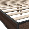 vidaXL Bettgestell Braun Eichen-Optik 140x190 cm Holzwerkstoff Metall