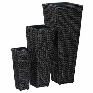 vidaXL Blumenk&uuml;bel 3 Stk. Wasserhyazinthe Schwarz