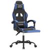 vidaXL Gaming-Stuhl mit Fu&szlig;st&uuml;tze Drehbar Schwarz & Blau Kunstleder