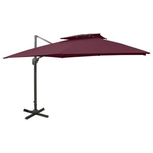 vidaXL Ampelschirm mit L&uuml;ftung 300x300 cm Bordeauxrot