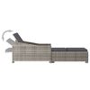vidaXL Sonnenliege mit Dunkelgrauer Auflage Poly Rattan Grau