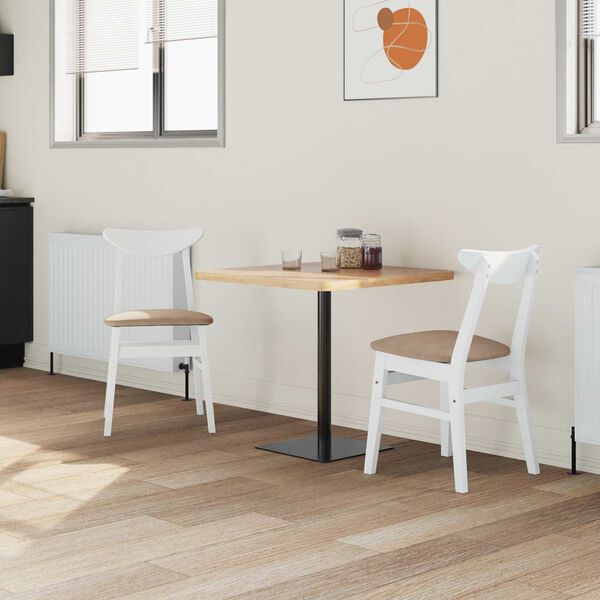 vidaXL Esszimmerst&uuml;hle 2 pcs Wei&szlig; 42 x 47.5 x 81 cm Massives Gummiholz
