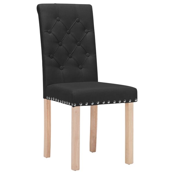 vidaXL Esszimmerst&uuml;hle 2 Stk. Schwarz Stoff
