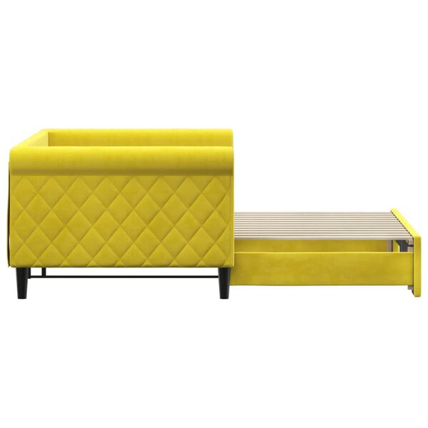 vidaXL Tagesbett Ausziehbar Gelb 90x200 cm Samt