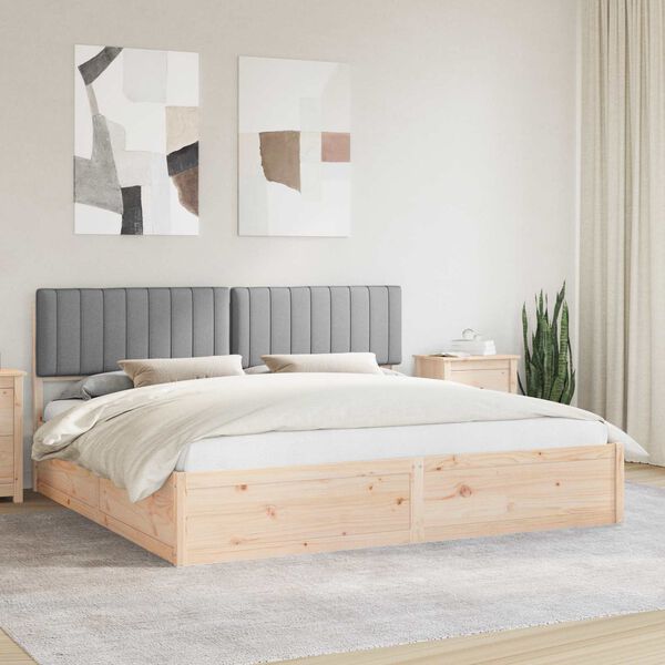 vidaXL Bettgestell mit gepolstertem Kopfteil Hellgrau 200 x 200 cm