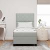 vidaXL Boxspringbett mit Matratze Hellgrau 90 x 200 cm Stoff