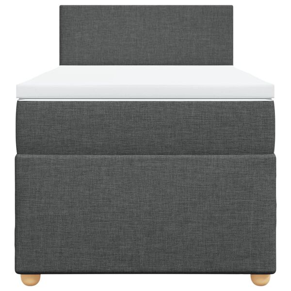 vidaXL Boxspringbett mit Matratze Dunkelgrau 90x200 cm Stoff