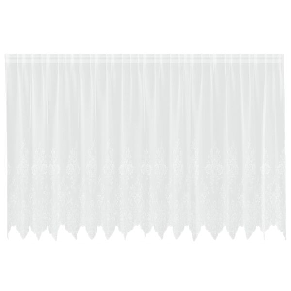 vidaXL Spitzenvorhang mit Vorh&auml;ngen Floral Wei&szlig; 160 x 400 cm Polyester