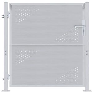 vidaXL Gartentor mit Schloss Silber 85 x 97 cm Edelstahl