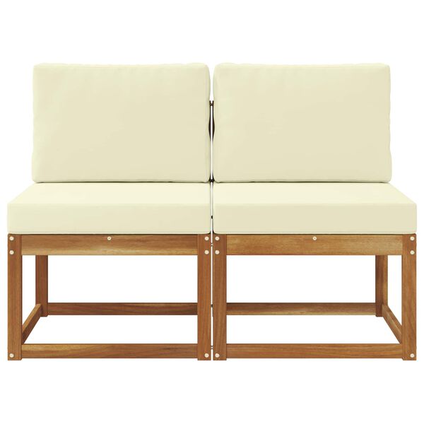 vidaXL 2 St&uuml;ck Outdoor Mittelsofa Massivholz Akazie