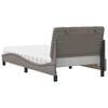 vidaXL Bett mit Matratze Taupe 100x200 cm Stoff