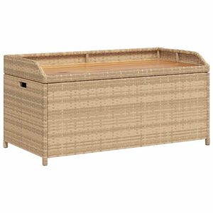 vidaXL Bank mit Stauraum Beige-Mix 100x50x52 cm Poly Rattan Akazienholz