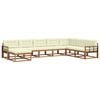 vidaXL Outdoor-Sofagarnitur mit Kissen 8 pcs Natur und Creme