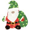 vidaXL Beleuchteter Weihnachtsmann Warmes Wei&szlig; 70 x 62 cm Lam&eacute;-Stoff