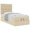 vidaXL Ottoman-Bett mit Matratze Creme 80x200 cm Stoff