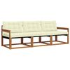 vidaXL Outdoor-Sofagarnitur 3 stk. Natur und Creme