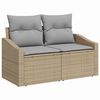 vidaXL Garten-Sofa-Set 7 pcs Beige Poly Rattan