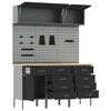 vidaXL Arbeitsschrankset mit Schubladen mit Speicher 8 pcs Schwarz