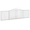 vidaXL Gabionen mit Hochbogen 3 Stk. 400x30x100/120cm Verzinktes Eisen