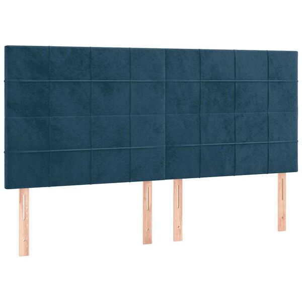 vidaXL Kopfteil Dunkelblau 160 x 5 x 118/128 cm Samt