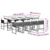 vidaXL 9-tlg. Garten-Essgruppe mit Kissen Beige Poly Rattan