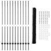vidaXL Zaun mit Pfosten Grau 1,5 x 25 m Stahl
