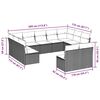 vidaXL 11-tlg. Garten-Sofagarnitur mit Kissen Braun Poly Rattan
