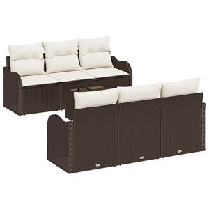 vidaXL Gartensofa-set Braun 55 x 55 x 37 cm Poly-Rattan