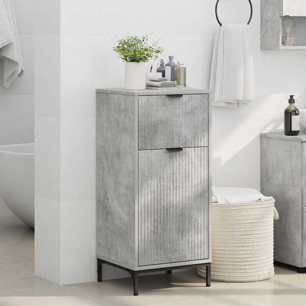 vidaXL Badezimmerschrank mit Schubladen Beton Grau 39,5 x 36 x 88 cm
