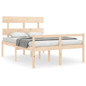 vidaXL Seniorenbett mit Kopfteil 120x200 cm Massivholz