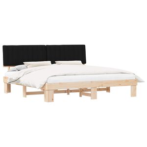 vidaXL Bettgestell mit gepolstertem Kopfteil Schwarz 200 x 200 cm