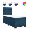 vidaXL Boxspringbett mit Matratze Blau 80x200 cm Samt