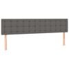 vidaXL Boxspringbett mit Matratze Grau 160x200 cm Kunstleder